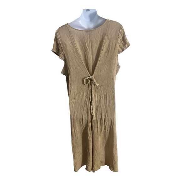 Anna Maxwell Brown Sequined Shift Long Dress Plus Size 3XWP Short Sleeve Boho - Picture 10 of 11